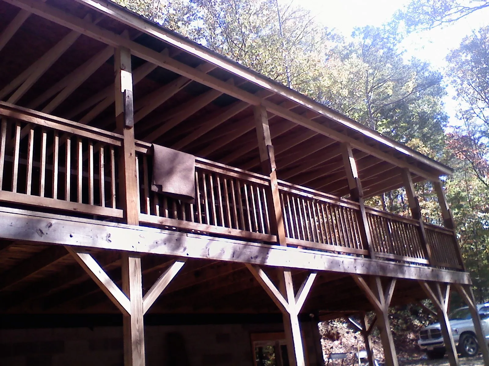 Timber framing under a new elevated porch and deck — Roof Leak Repair in High Falls by Roofing Brothers